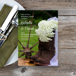 アジサイ素朴ブーツウェスタンリハーサルディナー 招待状