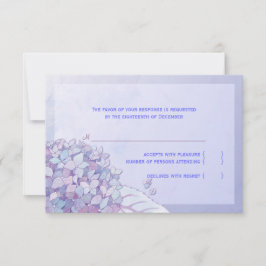 アジサイ紫フローラ結婚式RSVP 出欠カード