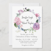 アジサイ紫外リース結婚ズ 招待状 (正面)