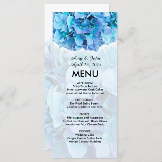 アジサイ結婚のメニュー メニュー (正面/裏面)