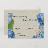 アジサイ結婚の反応 出欠カード (正面/裏面)