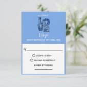 アジサイ結婚の応答カード 出欠カード (スタンド正面)