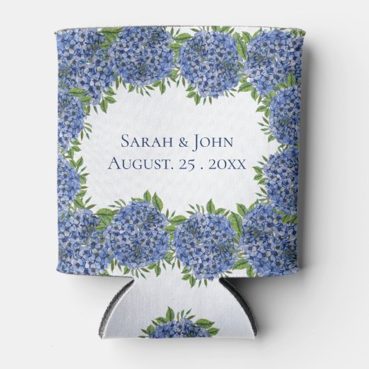 アジサイ結婚ズクーラーボックスパーソナライズされたゲスト 缶クーラー (正面)