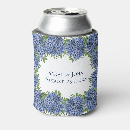アジサイ結婚ズクーラーボックスパーソナライズされたゲスト 缶クーラー (缶裏面)