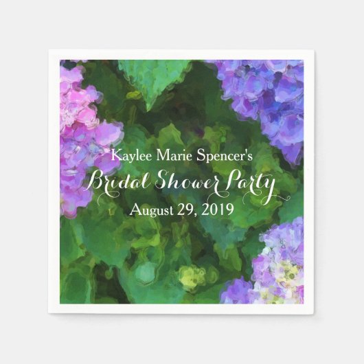 アジサイ結婚ズブライダルシャワーナプキンス スタンダードカクテルナプキン (正面)
