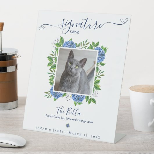 アジサイ結婚ズ1枚フォトペットシグネチャードリンク 台座サイン (インサイチュ)