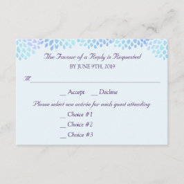 アジサイ結婚ブルーの反応RSVP 3のエントリー 出欠カード