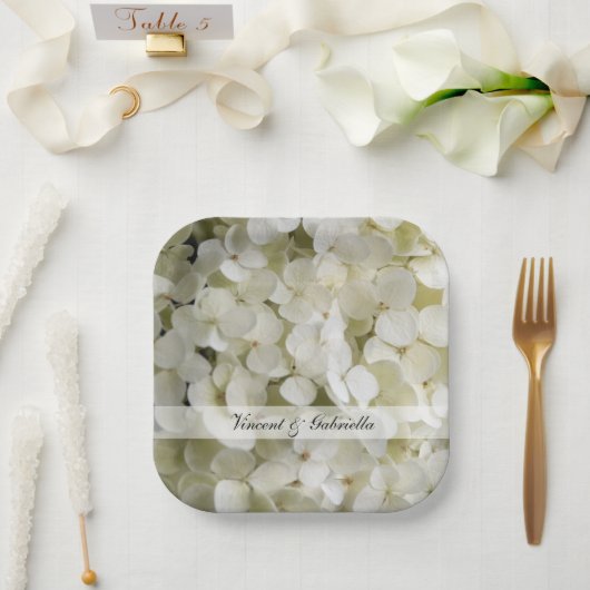 アジサイ結婚花 ペーパープレート (ウェディング)