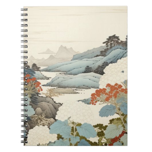 アジサイ絵画ガーデンアウトドア。 ノートブック (正面)