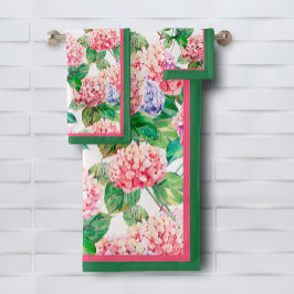 アジサイ花柄 バスタオルセット