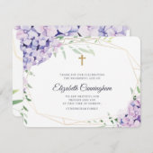 アジサイ薄紫フローラ幾何記念 サンキューカード (正面/裏面)