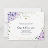 アジサイ薄紫フローラ幾何記念 サンキューカード (正面)