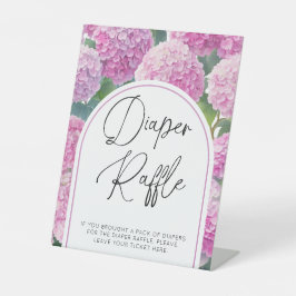 アジサイ赤ちゃんシャワーおむつラッフル 台座サイン