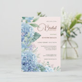 アジサイ赤面ピンクダスティブルーブライダルシャワー 招待状 (スタンド正面)