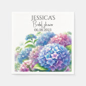 アジサイ青い花ブライダルシャワーパーティー スタンダードカクテルナプキン (正面)