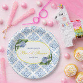 アジサイ青タイル紙プレート ペーパープレート (パーティー)