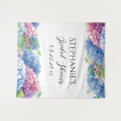 アジサイ青フローラブライダルシャワーフォトブース タペストリー (正面(横))