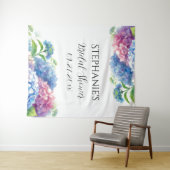 アジサイ青フローラブライダルシャワーフォトブース タペストリー (インサイチュ(横))