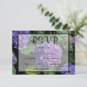 アジサイ青紫フローラ花園RSVP 出欠カード (スタンド正面)