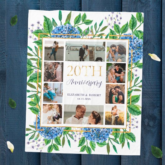 アジサイ20周年記念カスタム写真コラージュ フリースブランケット