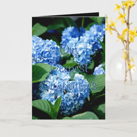 アジサイ2480の悔やみや弔慰-あらゆる大事な行事に変えて下さい カード (黄色い花)