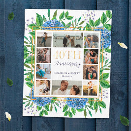 アジサイ40周年記念カスタム写真コラージュ フリースブランケット