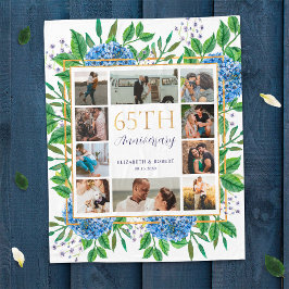 アジサイ65周年記念カスタム写真コラージュ フリースブランケット