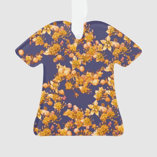 アジサイ・オレンジとネイビー オーナメント (正面)