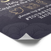 アジサイ&ストリングライト結婚ズOh Snapハッシュタグ ポスター (角)