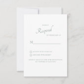 アジサイ ダークセージ 結婚式 RSVP (正面)