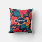 アジサイ・パステルカラフルパタパーソナライズされたーン クッション (正面)