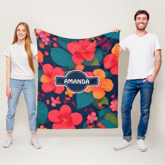 アジサイ・パステルカラフルパタパーソナライズされたーン フリースブランケット (インサイチュ)
