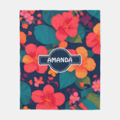 アジサイ・パステルカラフルパタパーソナライズされたーン フリースブランケット (正面)