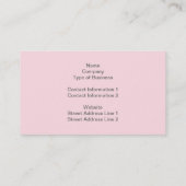 アジサイ。 ピンクの花。 柔らかいパステルカラー 名刺 (裏面)