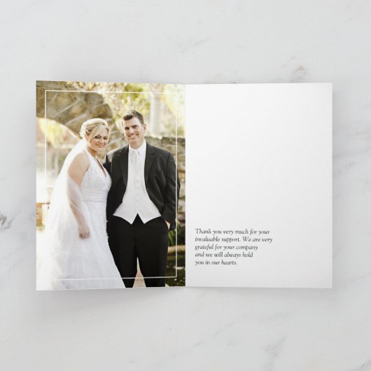 アジサイ・ブルーとライトラベンダー結婚の写真 サンキューカード (内部)