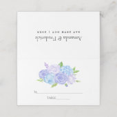 アジサイ ブルーとライト ラベンダーの結婚式 プレイスカード (外部開封)