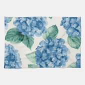アジサイ ブルース フローラル 水彩画 ボタニカル 花 キッチンタオル (横)