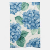 アジサイ ブルース フローラル 水彩画 ボタニカル 花 キッチンタオル (縦)