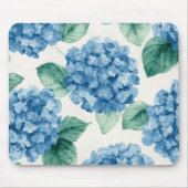 アジサイ ブルース フローラル 水彩画 植物学の花 マウスパッド (正面)