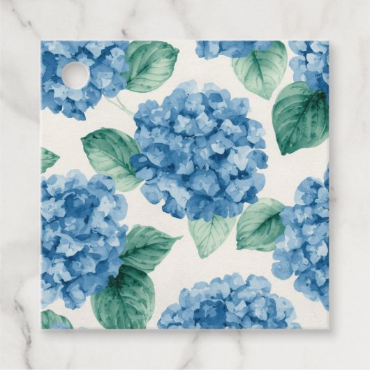アジサイ ブルース フローラル 水彩 植物画 花 フェイバータグ (正面)