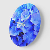 アジサイ・ブルース ラージ壁時計 (傾斜)