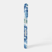 アジサイ ブルース | 水彩の花のデザイン iPhone 16ケース (右側面)
