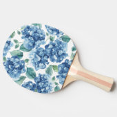 アジサイ ブルース | 水彩の花の咲く花柄 卓球ラケット (横)