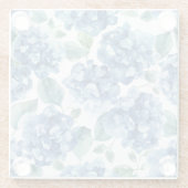 アジサイ ブルース | 水彩の花の開花 フラワーパターン ガラスコースター (裏面)