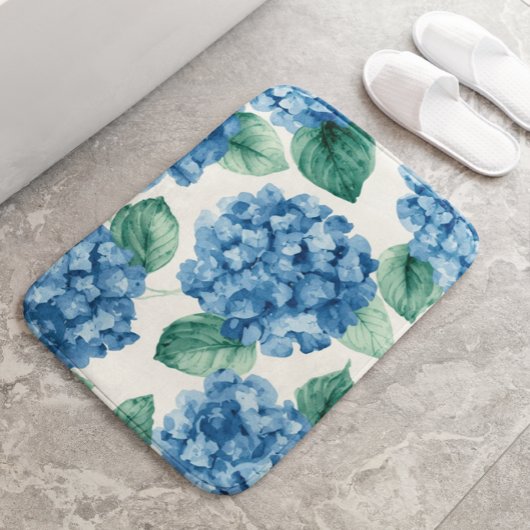 アジサイ ブルース 花 水彩画 植物の花 バスマット