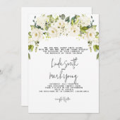 アジサイ, ホワイト フラワル, 結婚式 招待状 (正面/裏面)