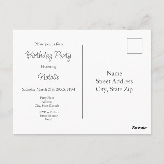 アジサイ ポストカード (裏面)