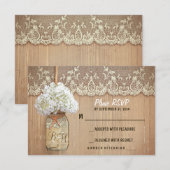 アジサイ・メイソンのjar素朴な結婚式のRSVPカード 出欠カード (正面/裏面)