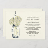 アジサイ&メイソンジャー結婚式招待状 招待状 (正面/裏面)