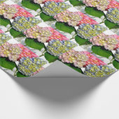 アジサイ・メイソン・ジャー・ピンクのフローラ・ブルーフローラ ラッピングペーパー (角)